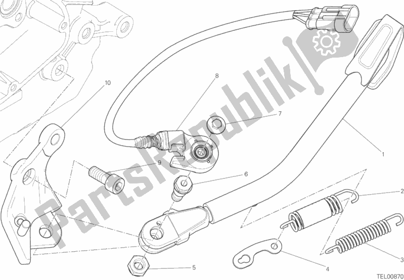Tutte le parti per il Cavalletto Laterale del Ducati Scrambler Flat Track Brasil 803 2018